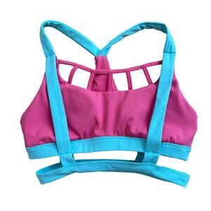 Balini Sports Pink Blue Strappy Sports Bra Size XS